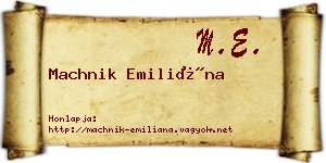 Machnik Emiliána névjegykártya